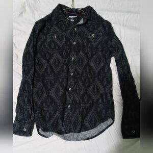 Boy's Arizona The Original Jean Co. Black Long-Sleeve Button Down Shirt Large